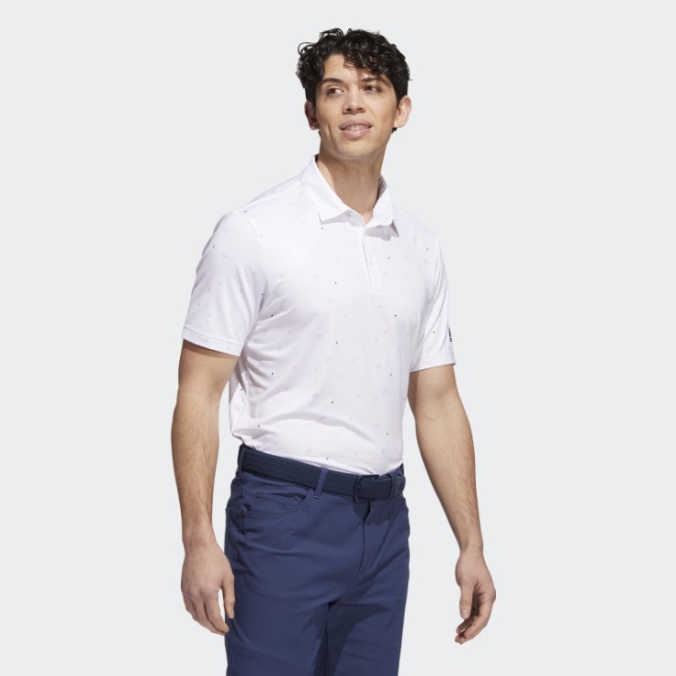 Polo Blanco Con Estampado Allover Ultimate365 Adidas
