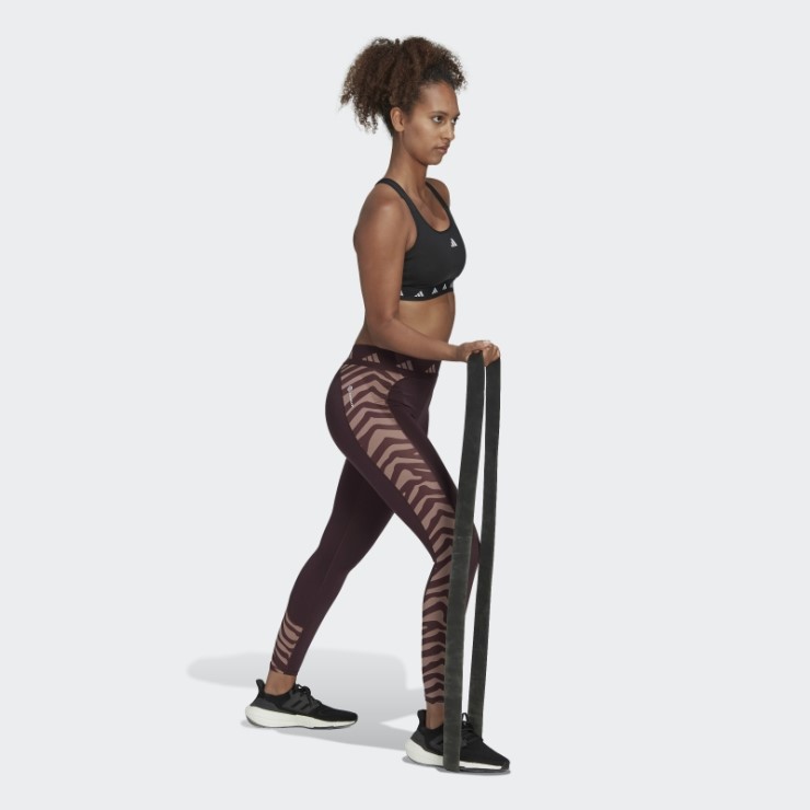 Granate Adidas Hyperglam Techfit High-waisted 7/8 Zebra Leggins
