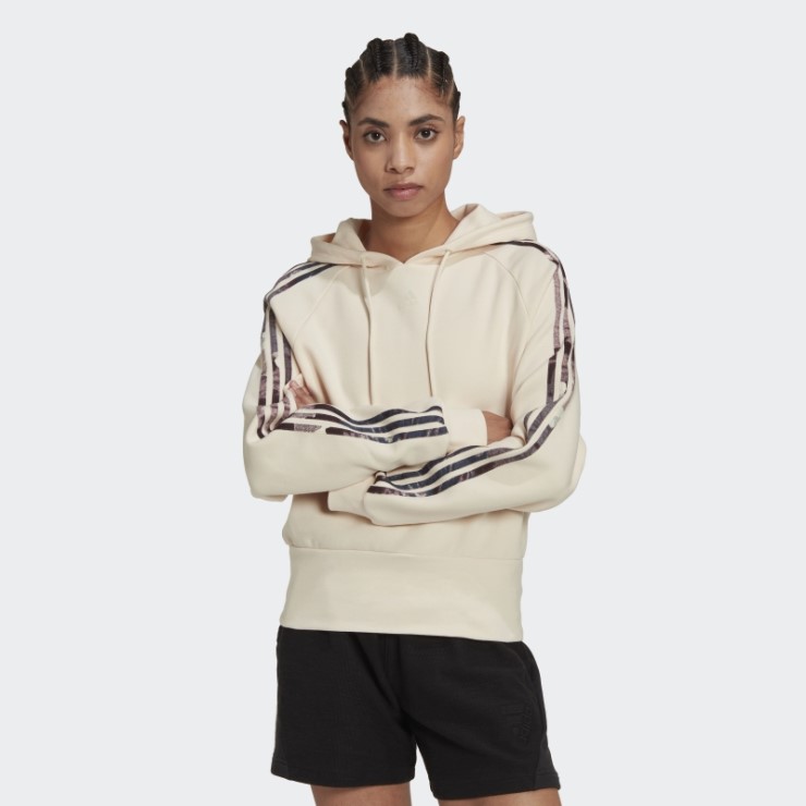 Sudadera Con Capucha Y Estampado Integral En Tono Crudo Adidas