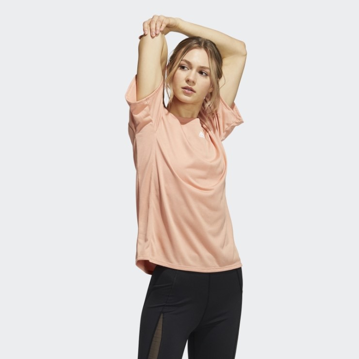 Playera De Entrenamiento Aeroready Con 3 Rayas De Adidas Ambiental Blush