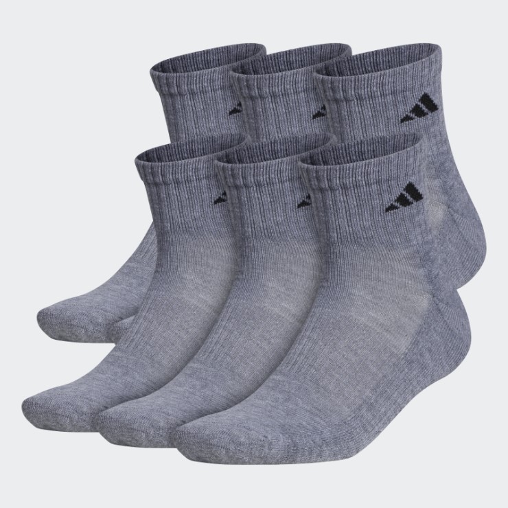 Calcetines Deportivos Acolchados Gris Medio 6 Pares Adidas