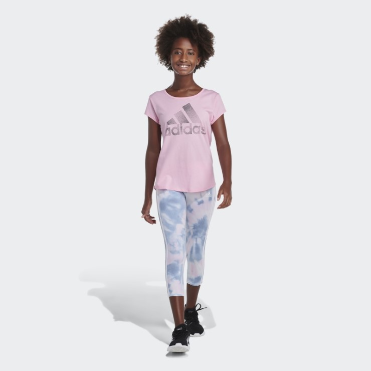 Adidas Allover Print Cotton 3-strips 7/8 Panty Blanco