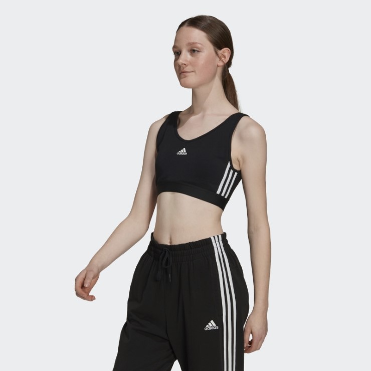 Top Adidas Negro Essentials 3 Rayas