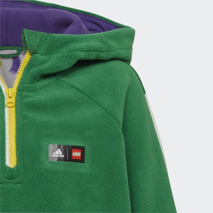 Adidas X Classic Lego Winter Chaqueta De Chándal Con Capucha De Forro Polar Verde Caliente