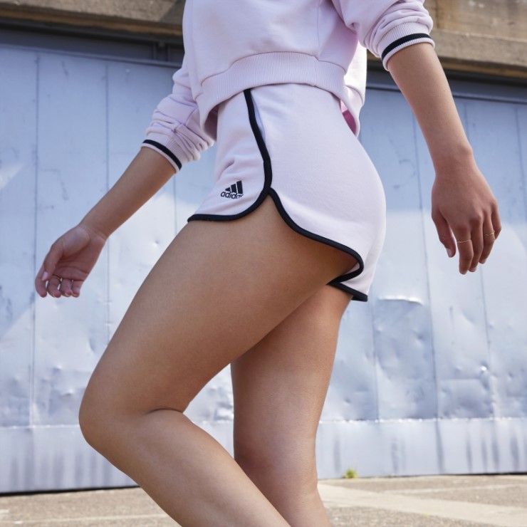 Shorts De Rizo Rosa De Tiro Alto Adidas
