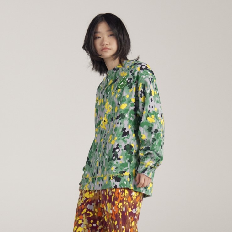 Adidas By Stella Mccartney Sudadera Con Estampado Floral Blanco Cálido