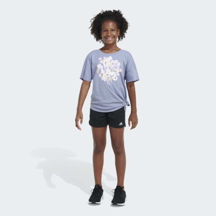 Camiseta Holgada Con Lazo En El Frente Adidas Violeta Plateada