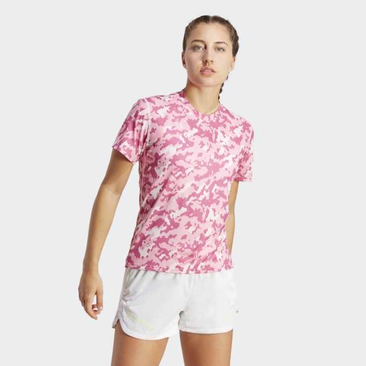 Camiseta De Running Own The Run Camo Adidas Rosa
