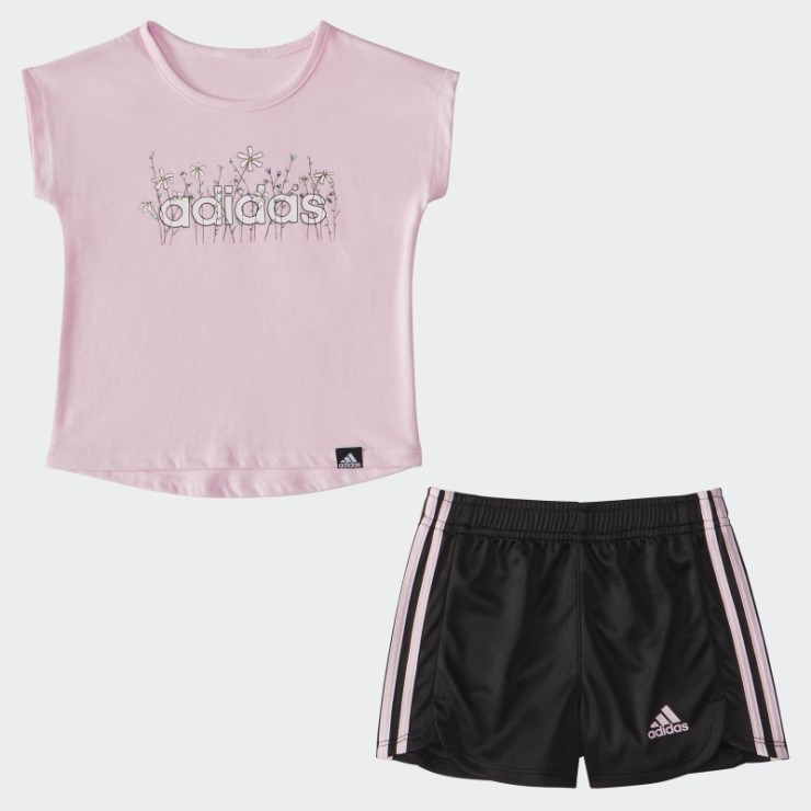 Conjunto Corto Rosa Ig Gphic Tee Mesh Adidas