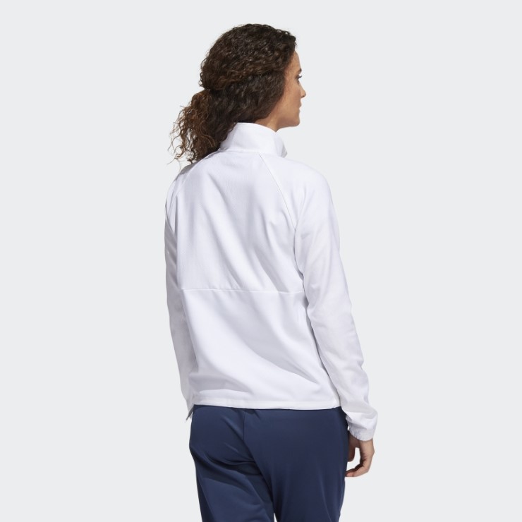 Sudadera Blanca Con Broche De 1/4 En Relieve Adidas