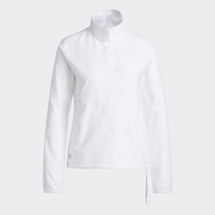 Sudadera Blanca Con Broche De 1/4 En Relieve Adidas