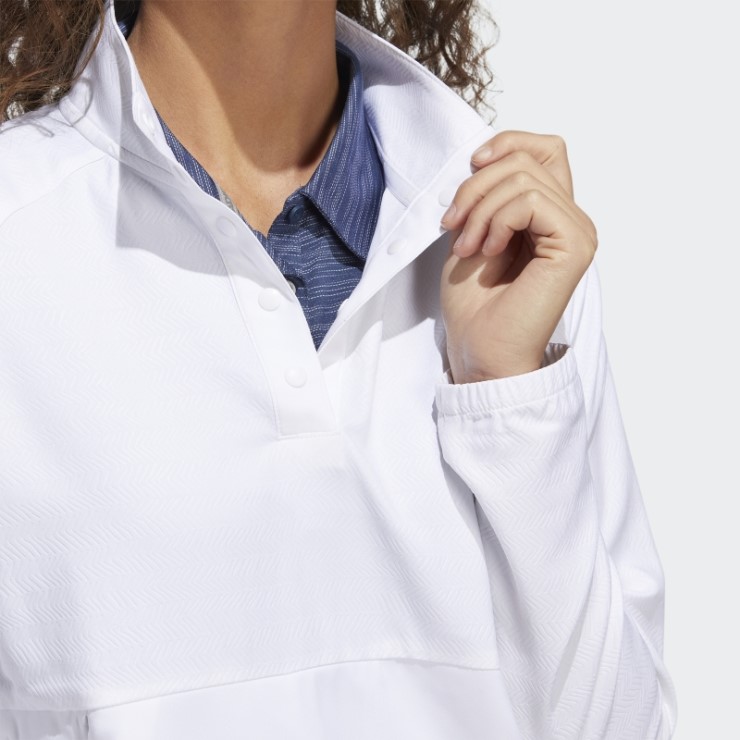 Sudadera Blanca Con Broche De 1/4 En Relieve Adidas