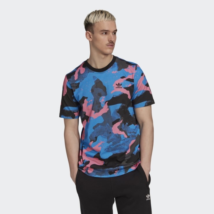Camiseta Con Estampado De Camuflaje Serie Adidas Azul