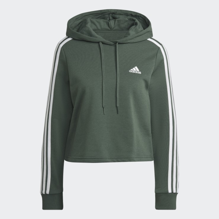 Sudadera Con Capucha Verde óxido Adidas Essentials 3 Rayas