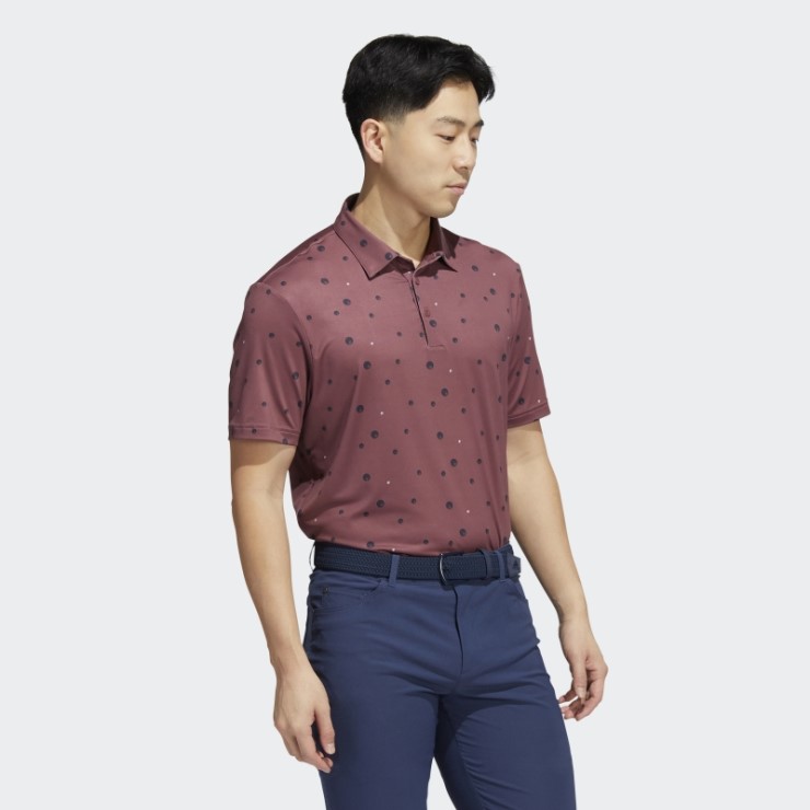 Camiseta Polo Con Estampado Allover Ultimate365 Burdeos Adidas