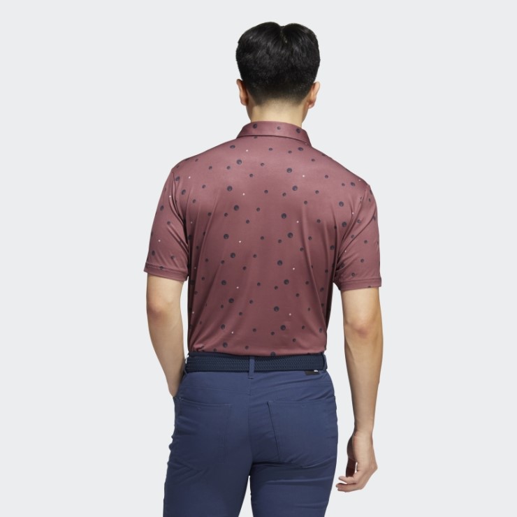 Camiseta Polo Con Estampado Allover Ultimate365 Adidas Burdeos