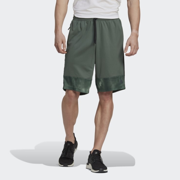 Adidas Aeroready Workout Shorts De Entrenamiento Con Estampado De Tiza Verde óxido