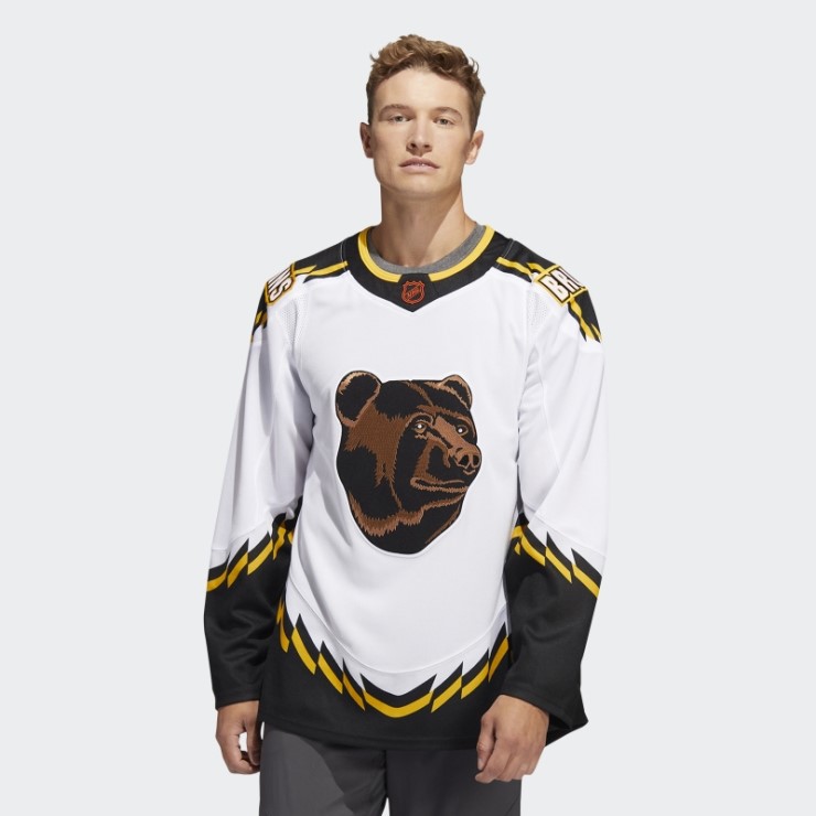 Bruins Autentico Inverso Retro Wordmark Jersey Blanco Adidas