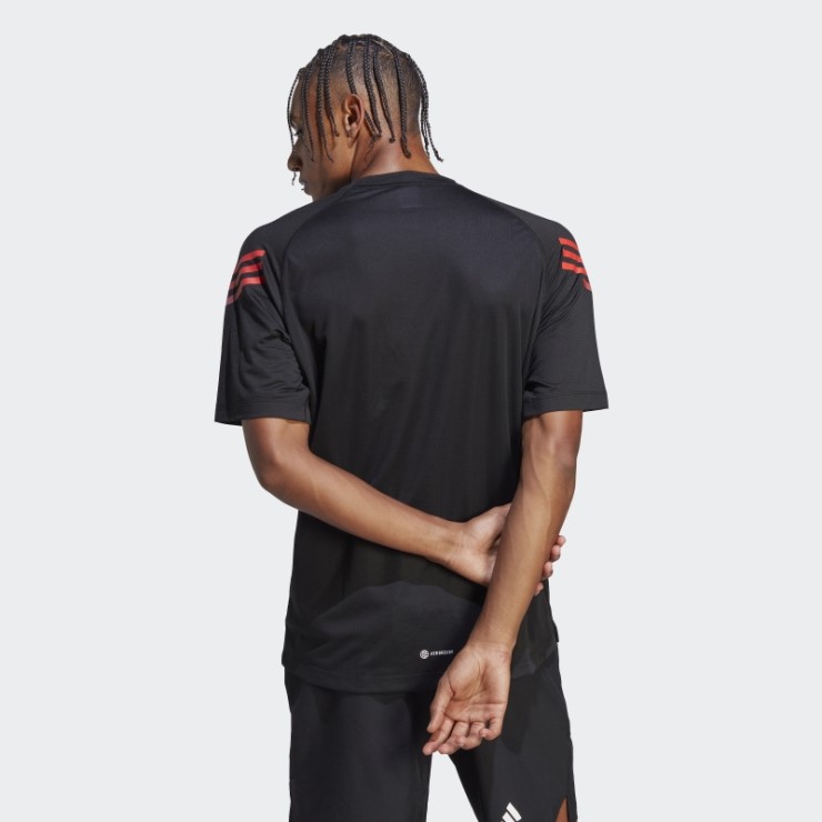 Camiseta De Entrenamiento Adidas Train Icons 3 Rayas Negra