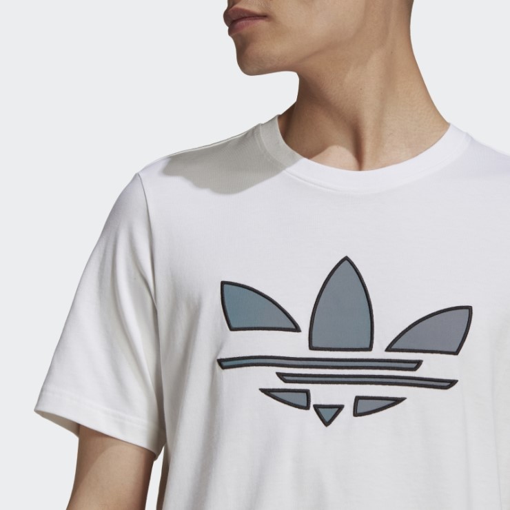 Adidas Camiseta Blanca Adicolor Con Trébol Destrozado