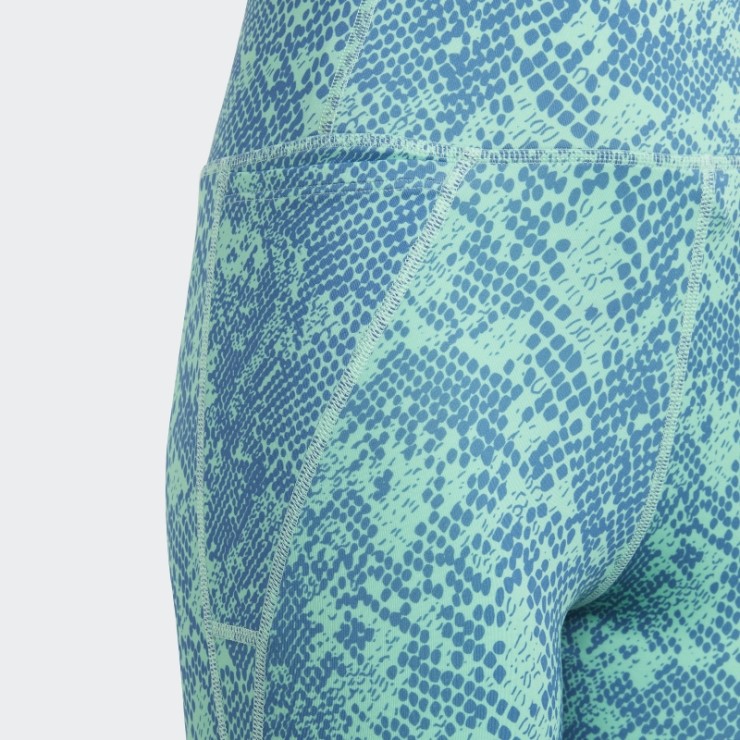 Mallas Verdes De Tiro Alto Con Bolsillo De 7/8 Aeroready Animal Print Optime De Adidas