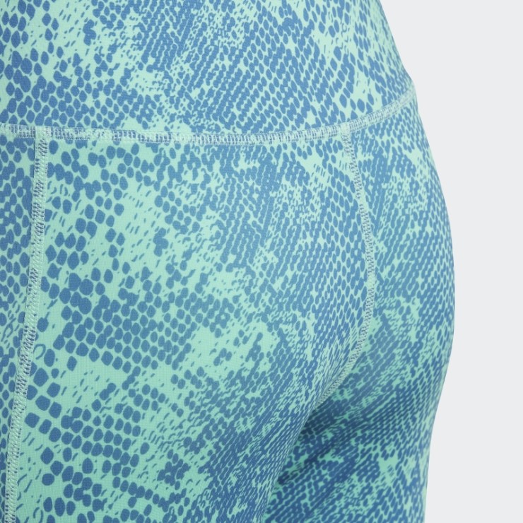 Mallas Verdes De Tiro Alto Con Bolsillo De 7/8 Aeroready Animal Print Optime De Adidas