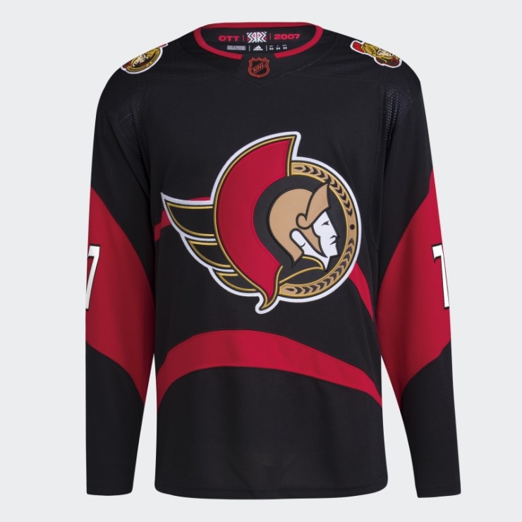 Senadores Tkachuk Auténtico Reverso Retro Wordmark Jersey Adidas Negro