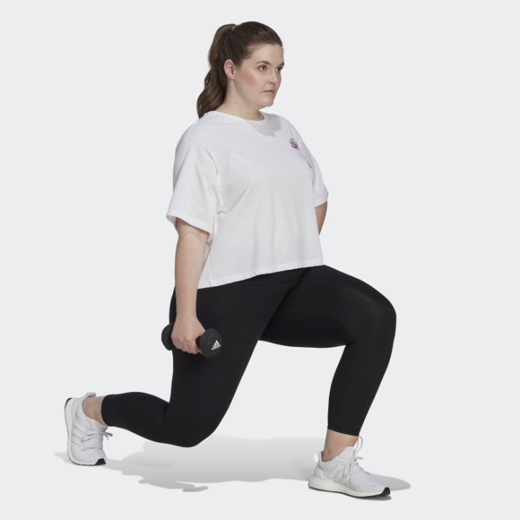 Camiseta De Entrenamiento Con Gráfico Corto Aeroready Blanco (talla Grande) Adidas