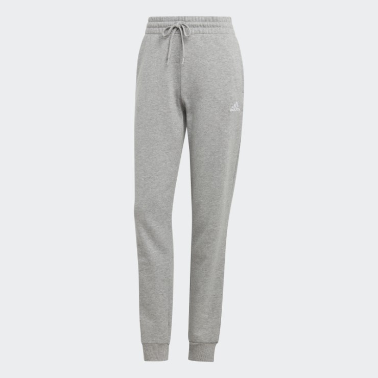 Pantalones Adidas Essentials Linear French Terry Con Puños En Gris Medio
