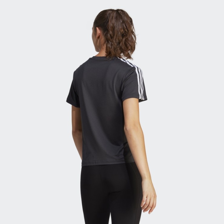 Adidas Aeroready Train Essentials Camiseta Negra Con 3 Rayas