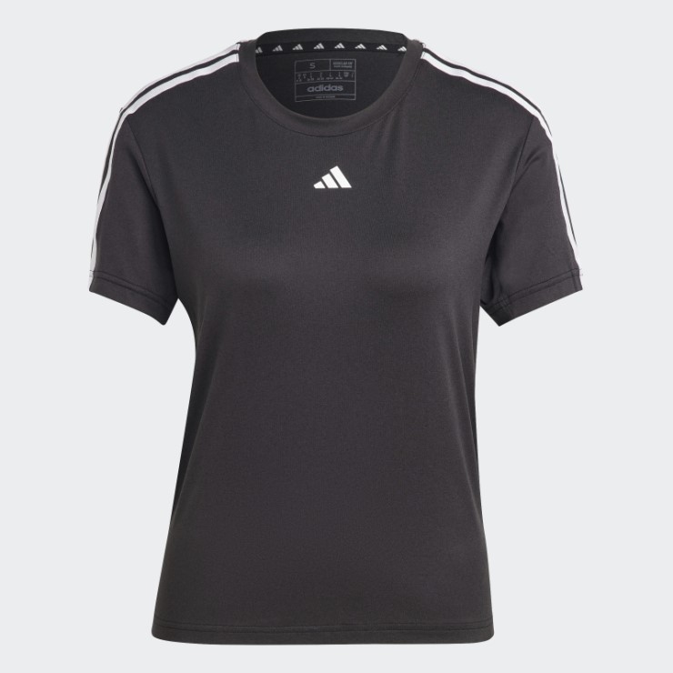 Adidas Aeroready Train Essentials Camiseta Negra Con 3 Rayas
