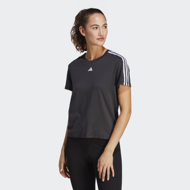 Camiseta Aeroready Train Essentials 3 Rayas Adidas Negro
