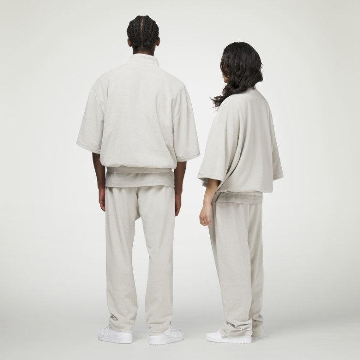 Sudadera Adidas Basketball Velour 1/2 Zip Gris Metal