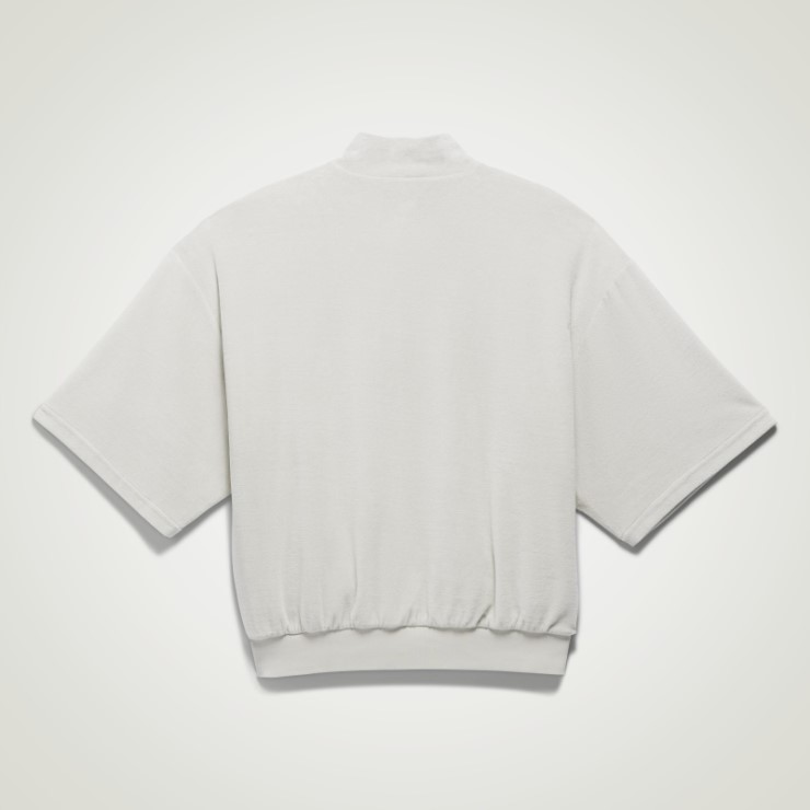 Sudadera Adidas Basketball Velour 1/2 Zip Gris Metal