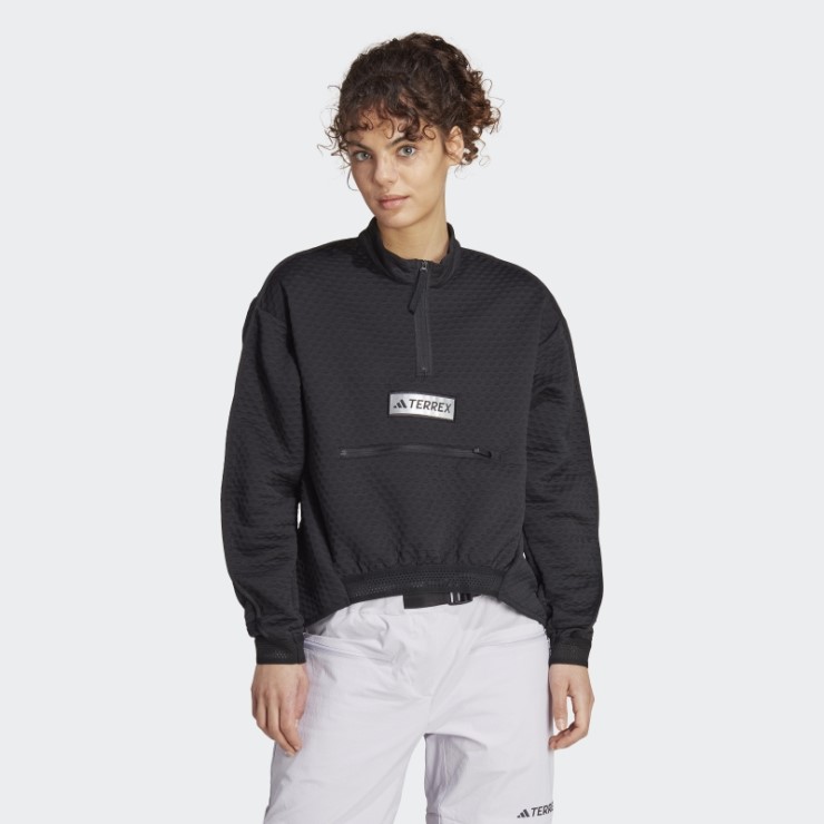 Adidas Terrex Utilitas Chaqueta Polar Con Media Cremallera Negro