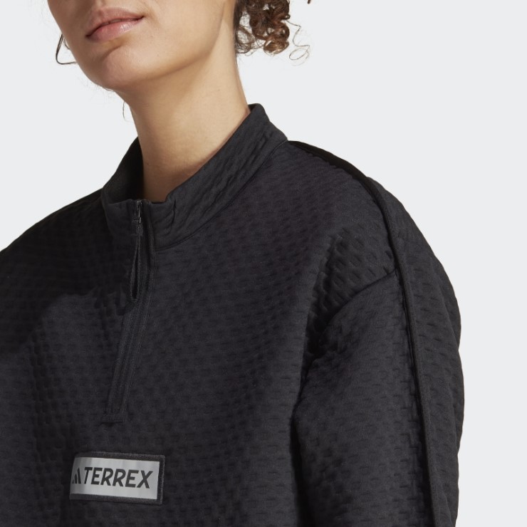 Adidas Terrex Utilitas Chaqueta Polar Con Media Cremallera Negro