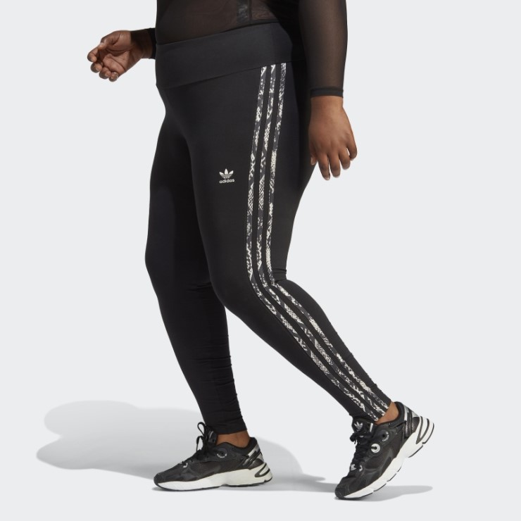 Leggings Estampados 3 Rayas (tallas Grandes) Negro Adidas