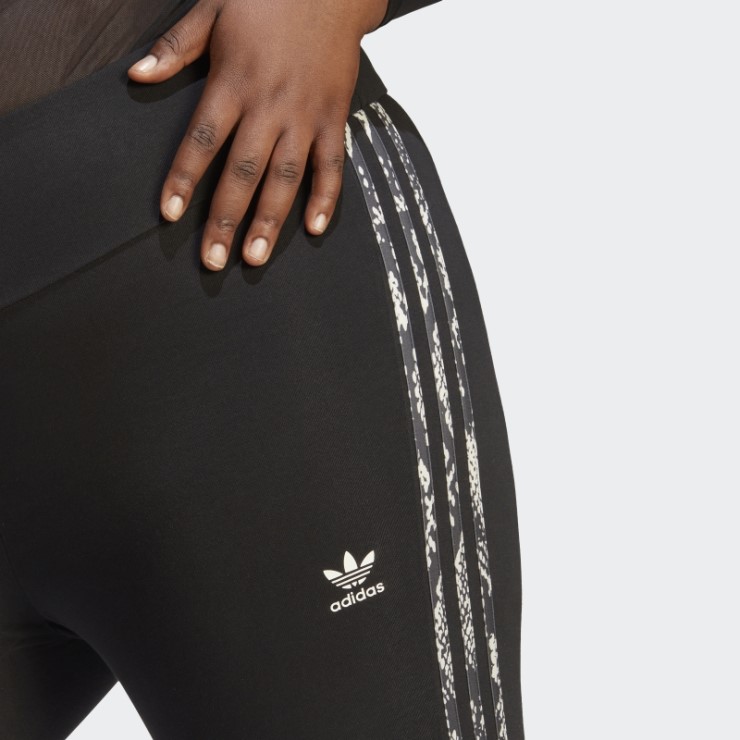 Leggings Estampados 3 Rayas (tallas Grandes) Negro Adidas