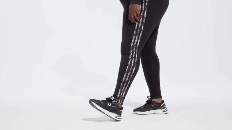 Leggings Con Estampado De 3 Rayas De Adidas (talla Grande) Negro