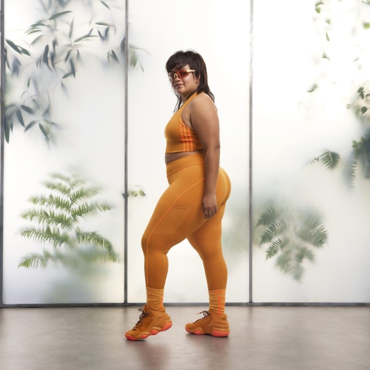 Sujetador Con Cordones En La Espalda Naranja Focus (talla Grande) Adidas