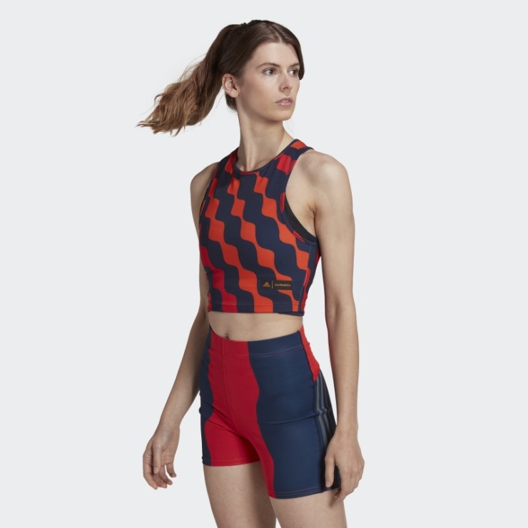 Camiseta Sin Mangas Con Estampado De Iconos De Tren Adidas X Marimekko Caliente Naranja