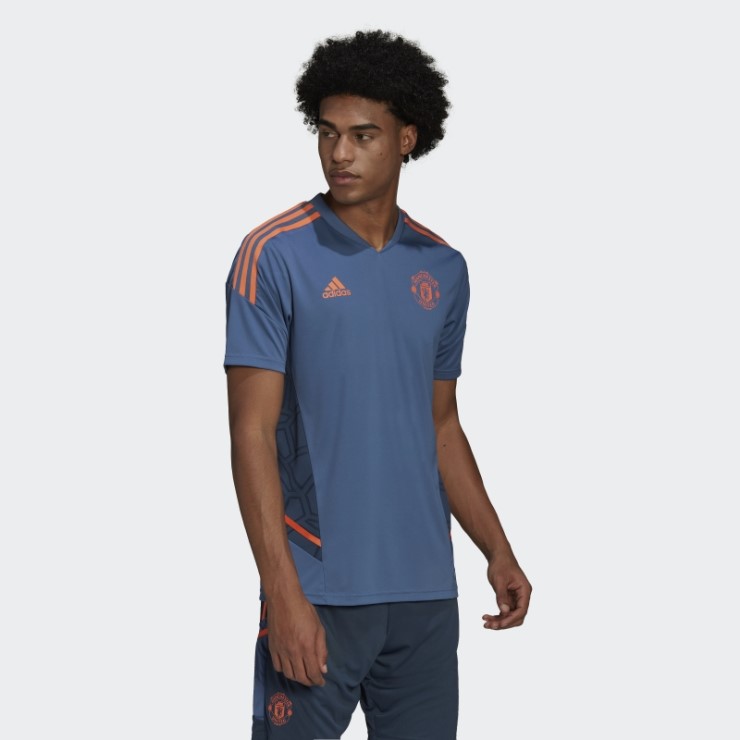 Camiseta De Entrenamiento Manchester United Condivo 22 Azul Adidas