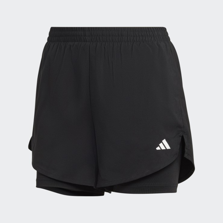 Negro Adidas Aeroready Made For Training Minimal Shorts Dos En Uno