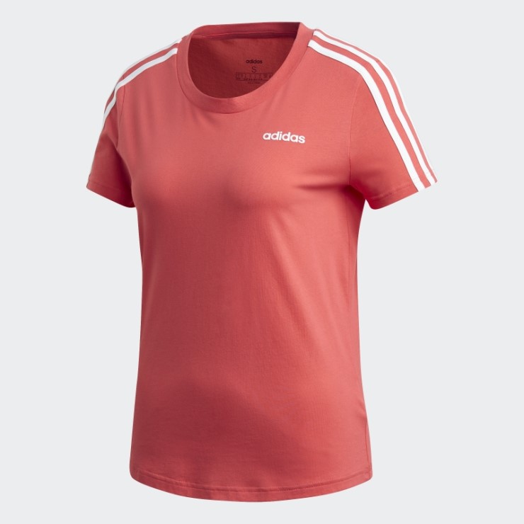 Camiseta Essentials 3 Rayas Adidas Core Pink