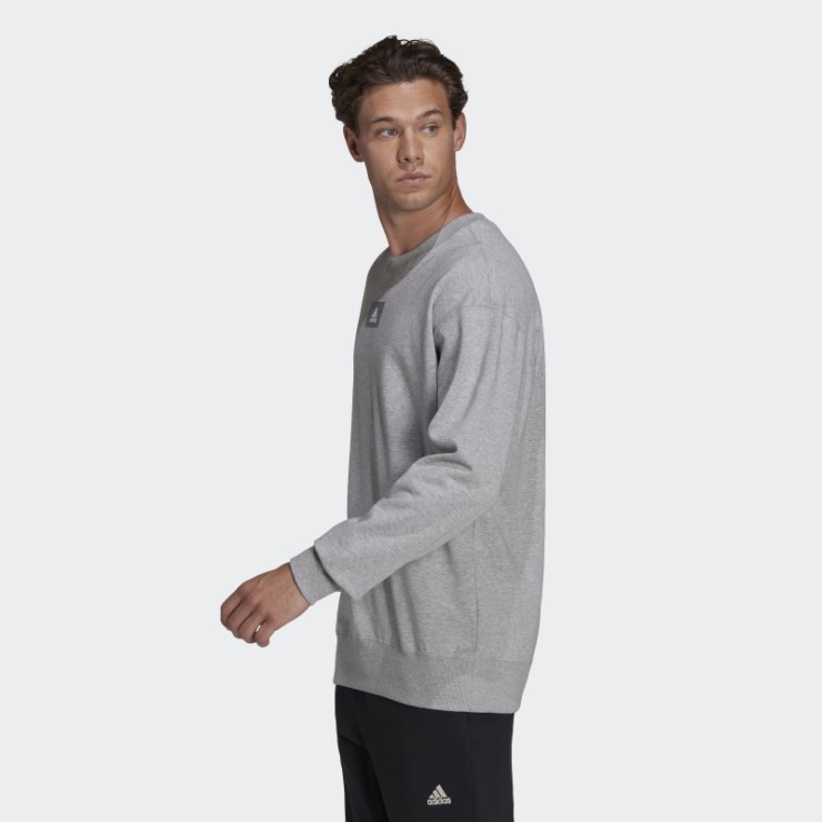 Adidas Essentials Feelvivid Sudadera Con Hombros Caídos Gris Medio