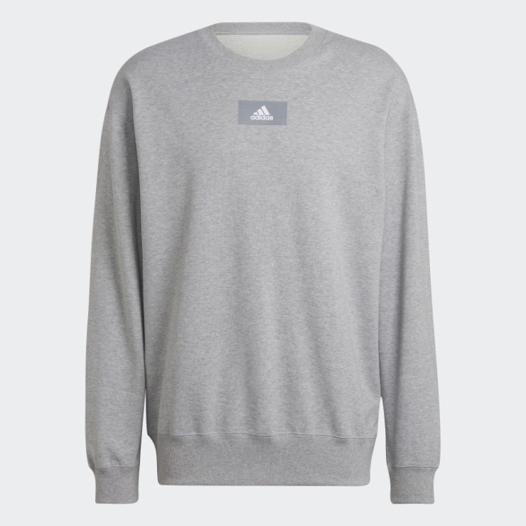 Adidas Essentials Feelvivid Sudadera Con Hombros Caídos Gris Medio