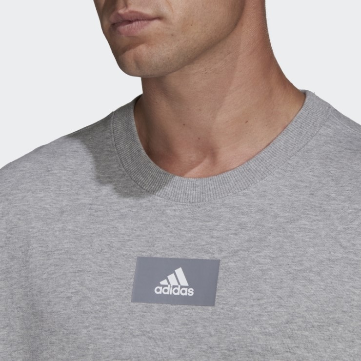 Adidas Essentials Feelvivid Sudadera Con Hombros Caídos Gris Medio