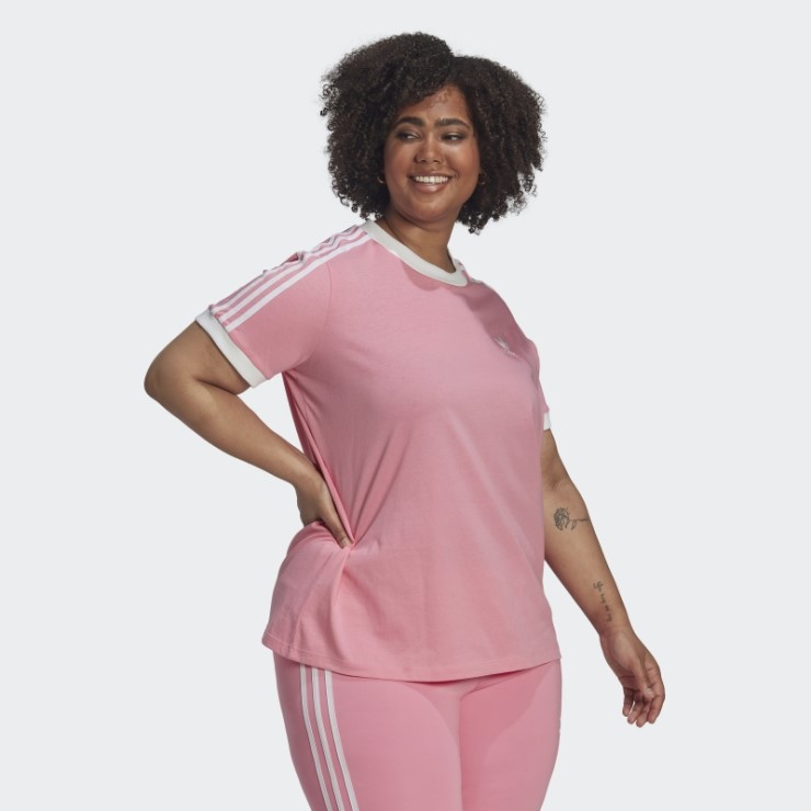 Camiseta Adicolor Classics 3-stripes (talla Grande) Rosa Adidas