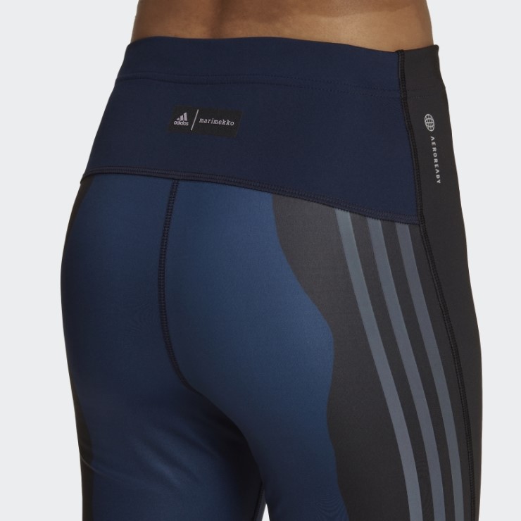 Adidas Marimekko Run Icons 3-stripes 7/8 Leggings De Running Azul Marino