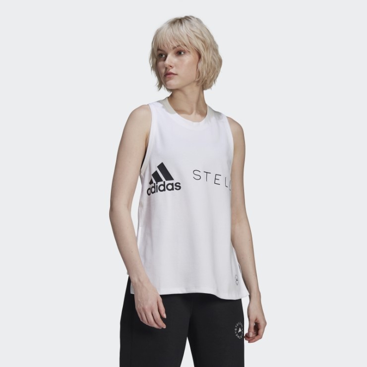 Adidas By Stella Mccartney Sportswear Logo Tank Top Blanco Moda